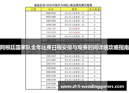 阿根廷国家队全年比赛日程安排与观赛时间详细攻略指南 阿根廷国家队全年比赛日程安排与观赛时间详细攻略指南